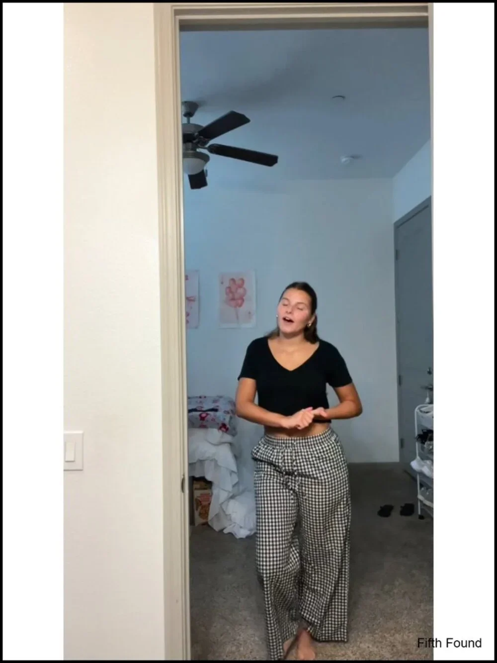 Women's Striped Gingham Wide Leg Palazzo Pajama Pants with Pockets